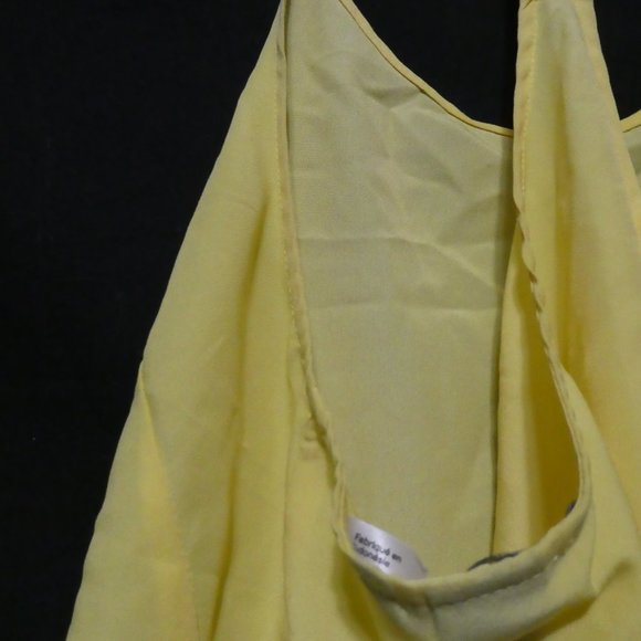 H&M | size 8 | Pastel Yellow Stylish Spaghetti Strap Chiffon Top | Camisole - Picture 9 of 13